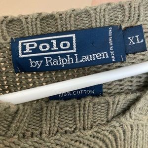 Polo Ralph Lauren 100% Cotton Olive Green Sweater